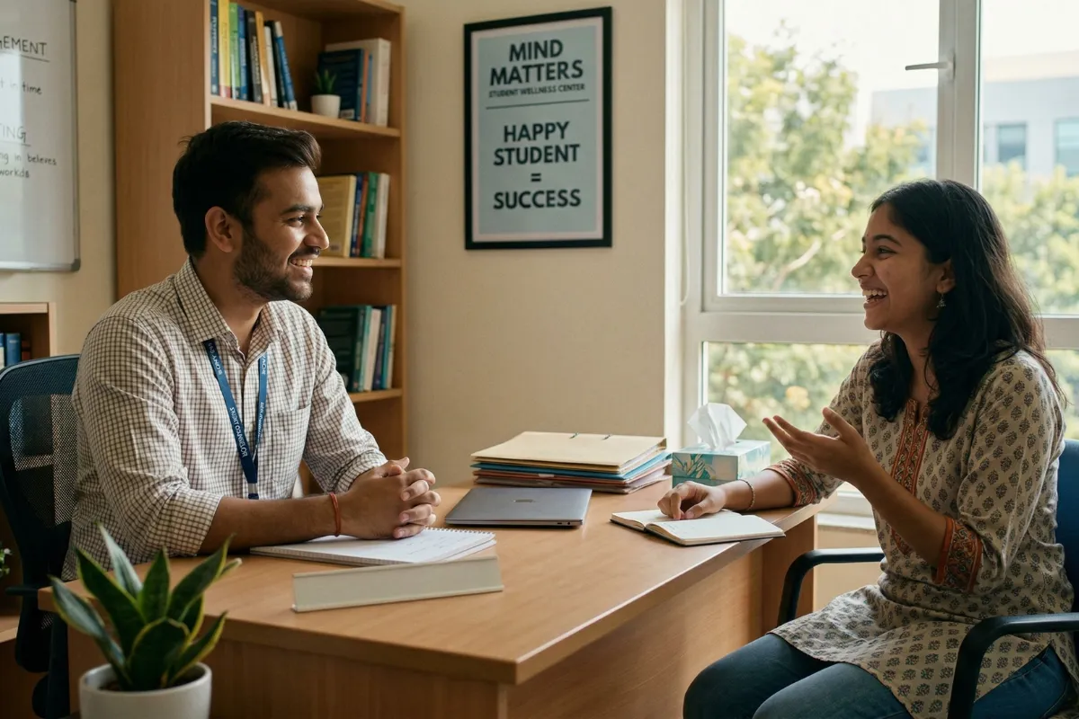 Smiling professional representing student and career success