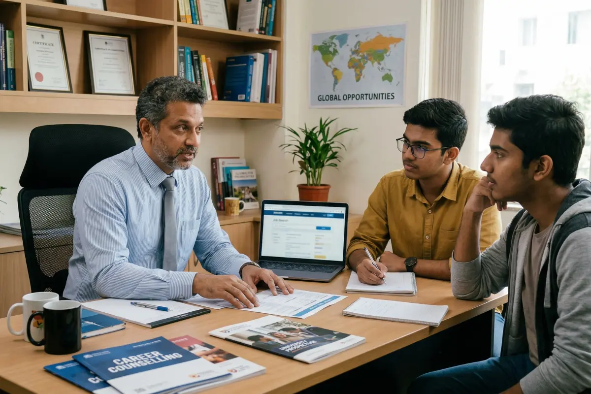 Premium office setting representing the Vidhata Educare experience